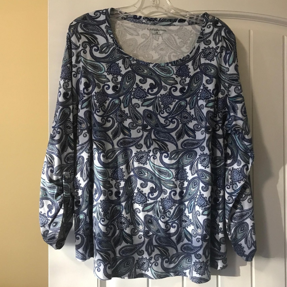 Croft & Barrow scoop neck long sleeve top, 2X